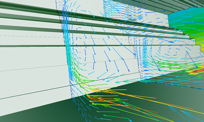 大空間内気流＆温度解析例