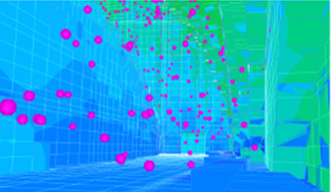 大空間内気流＆温度解析例